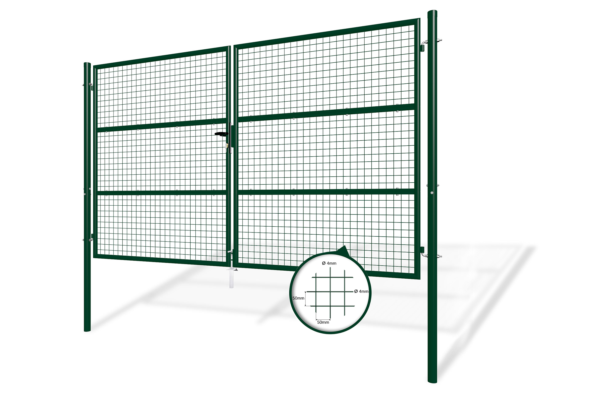 Portail grillagé OLGA 300x180cm Vert 5