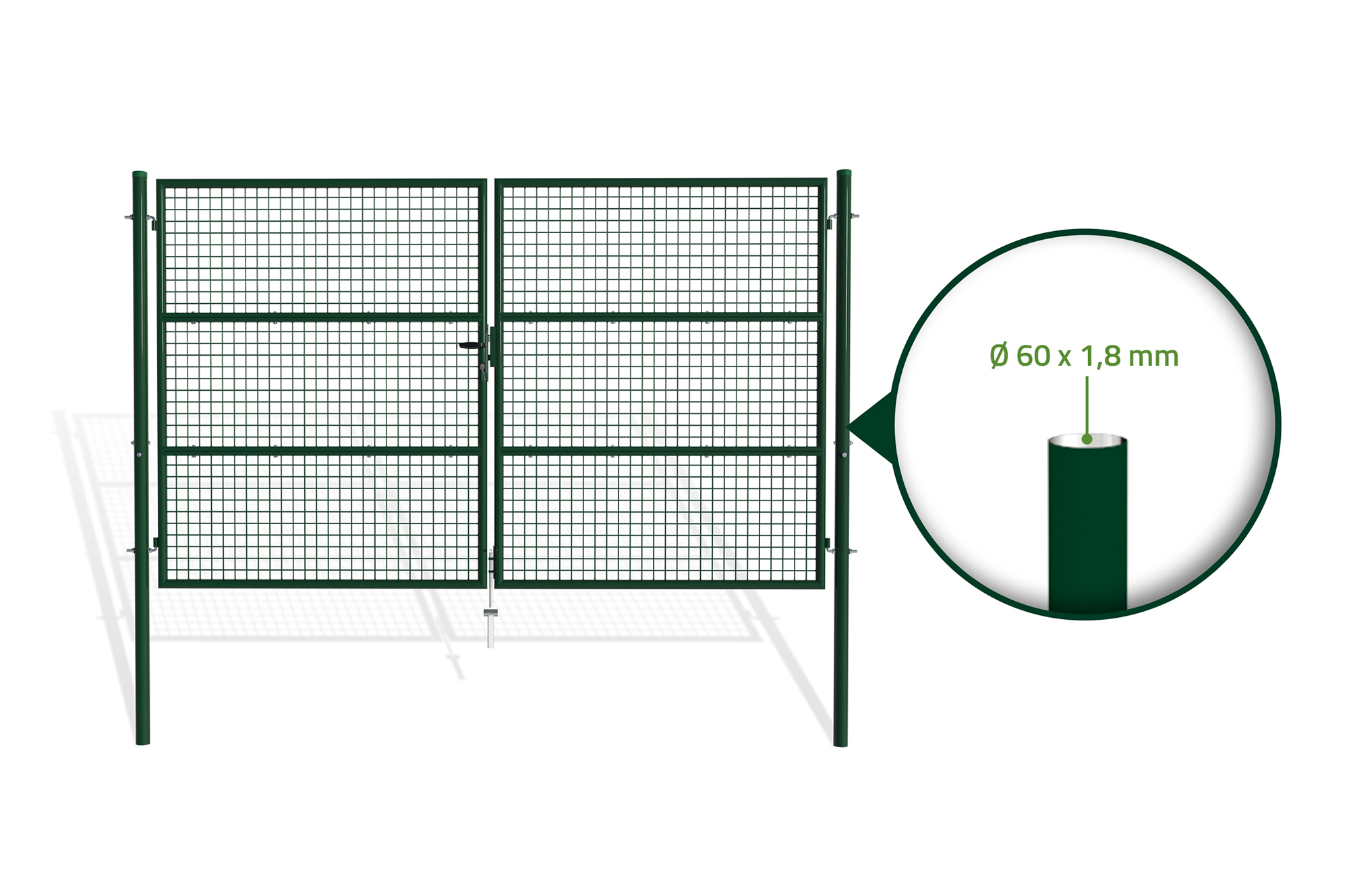 Portail grillagé OLGA 300x180cm Vert 6