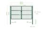 Portail grillagé OLGA 300x180cm Vert 3