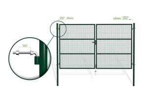 3m OLGA H.180 zelena mrežasta krilna vrata 7