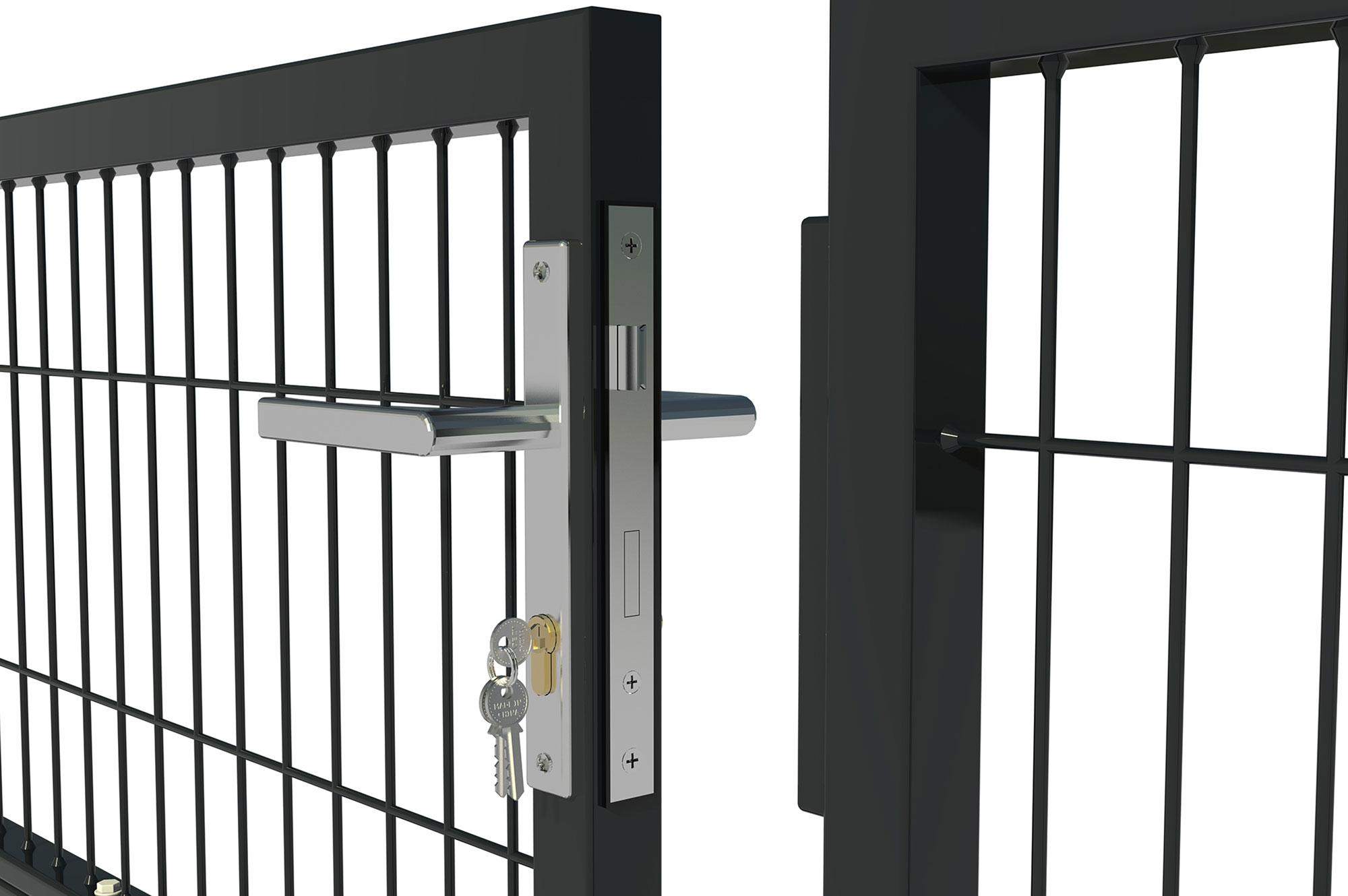 Puerta batiente de malla gris RAZO H.180 3m 12