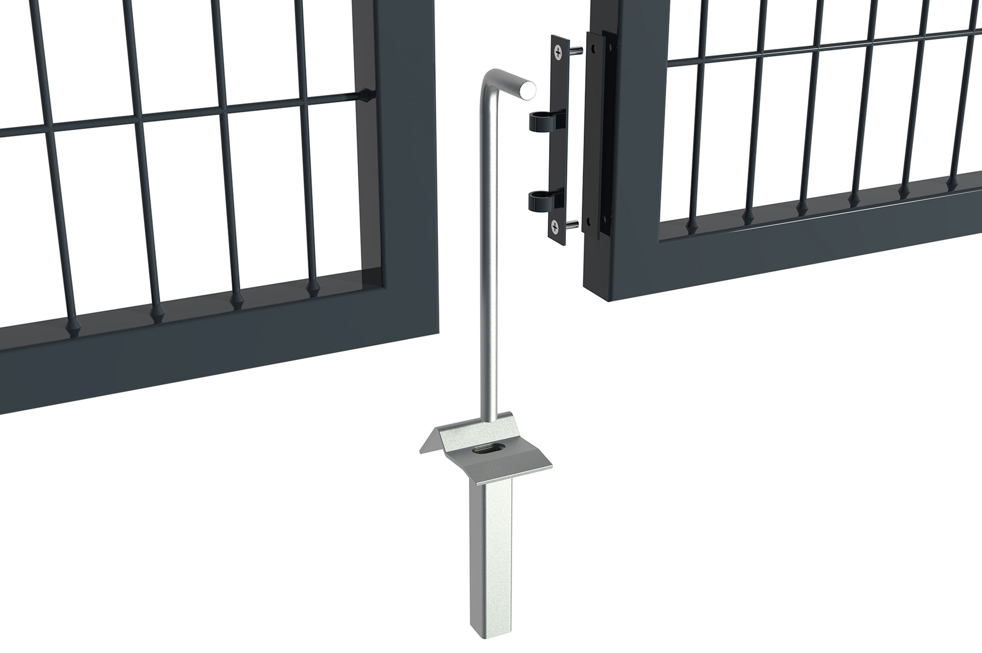 Puerta batiente de malla gris RAZO H.180 3m 9