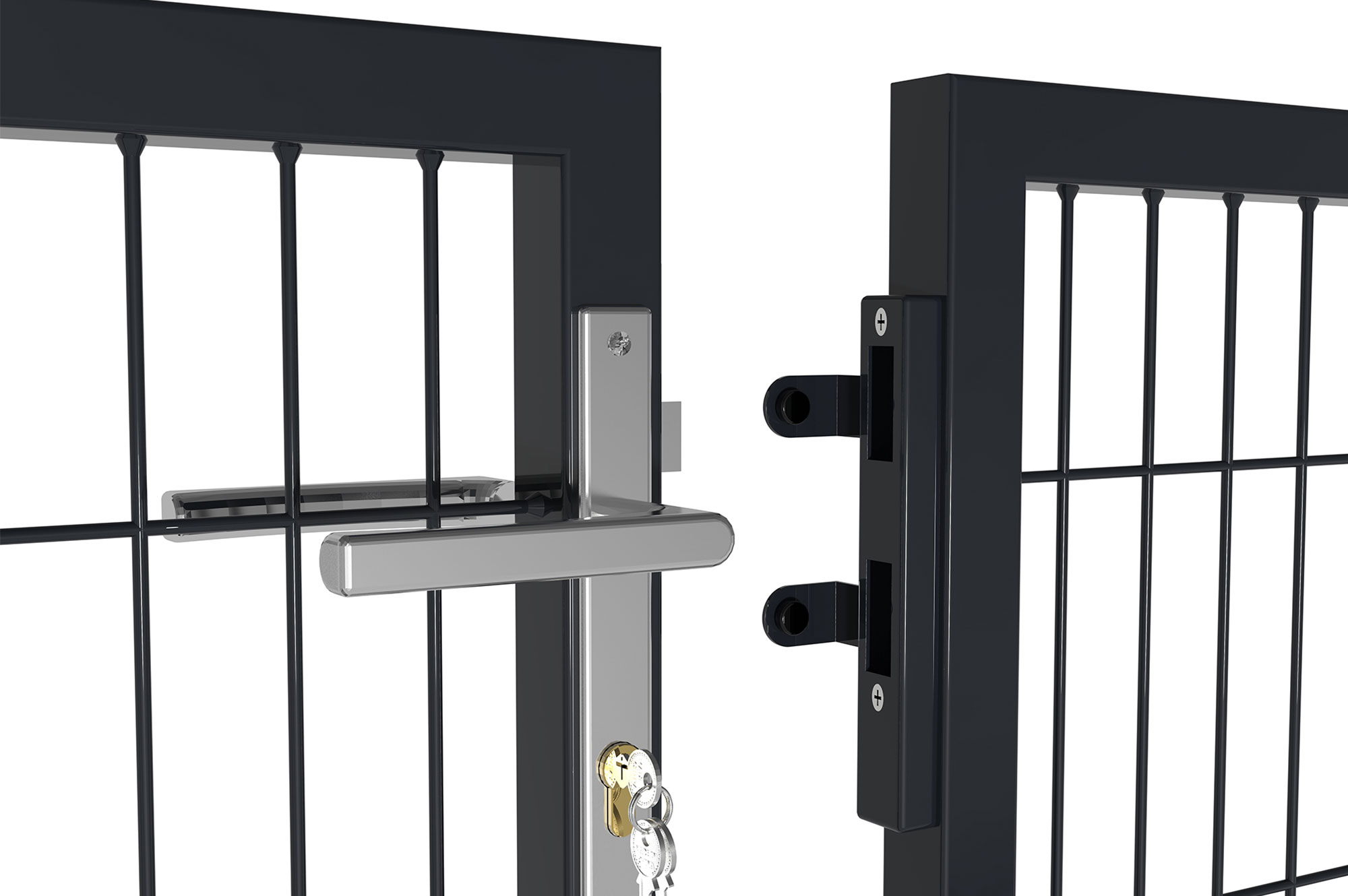 Puerta batiente de malla gris RAZO H.180 3m 11