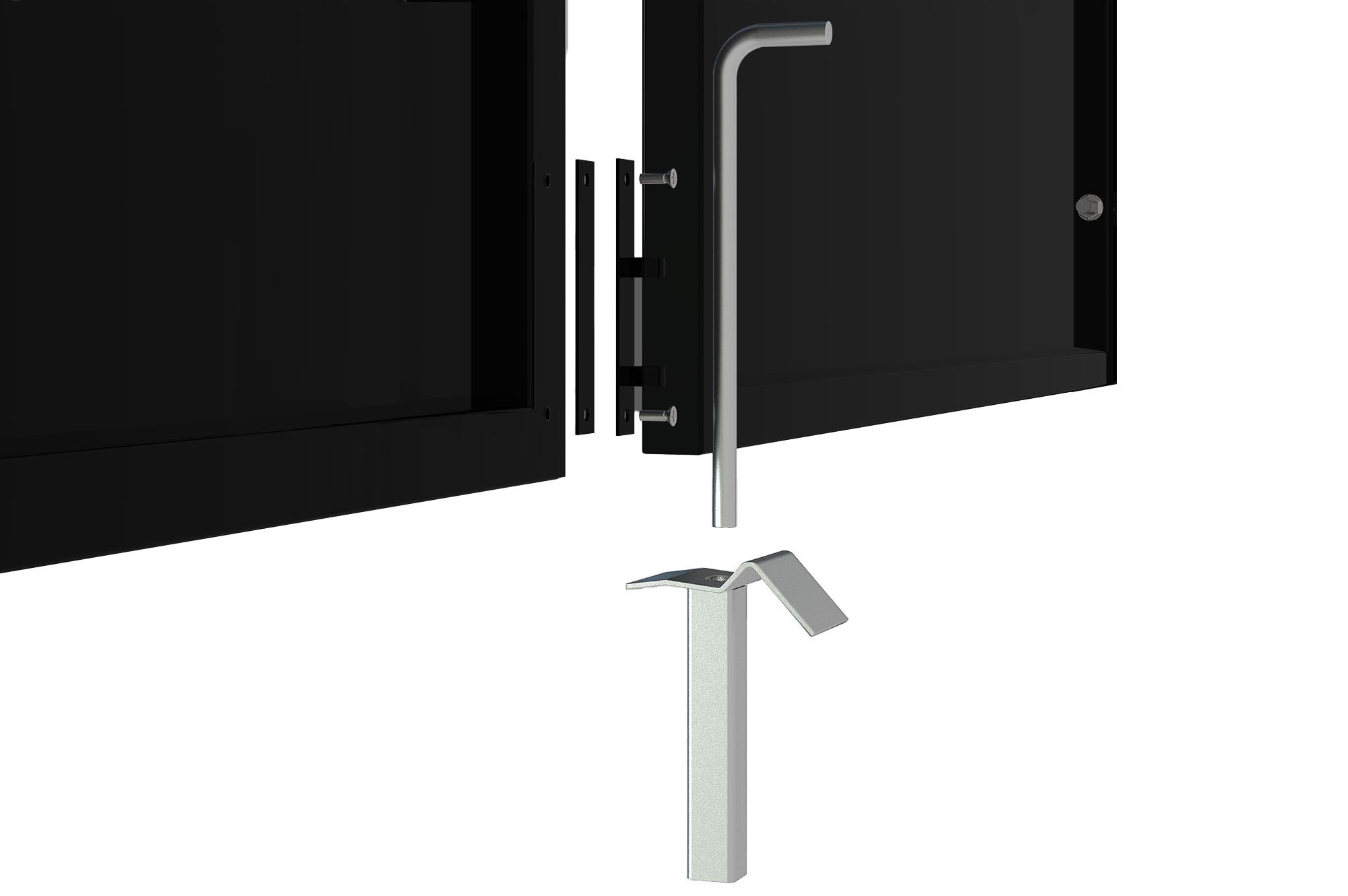 Puerta batiente 3,5m NALI H.200cm negra + puerta peatonal H.200cm 7