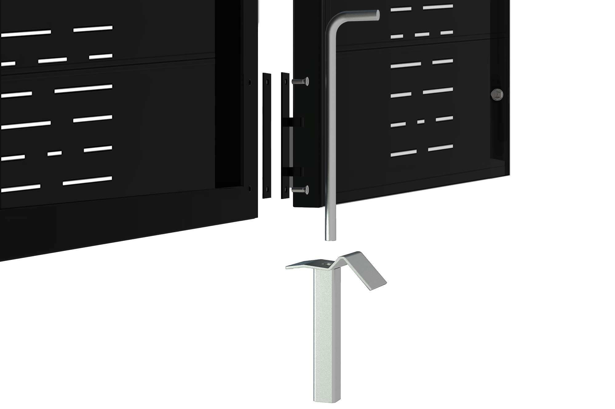 Puerta batiente de acero NALI ARLBERG H.200cm negro mate 3,5m 6