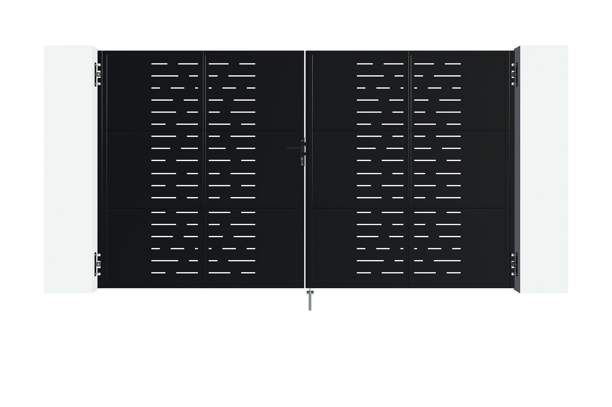Puerta batiente de acero NALI ARLBERG H.200cm negro mate 3,5m 2