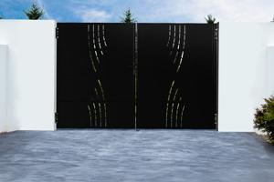 Puerta batiente de acero negro mate NALI VELETA H.200cm 3m main image