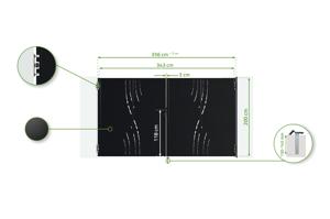3,5m NALI VELETA H.200cm matná černá ocelová křídlová brána 7