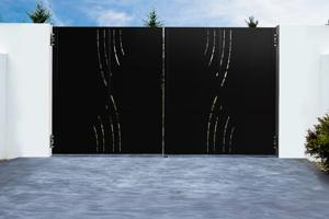 3,5m NALI VELETA H.200cm matná černá ocelová křídlová brána main image