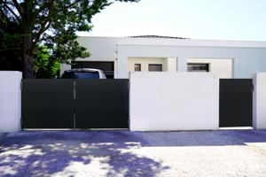 Portail battant acier NALI 300x140 cm noir mat 2