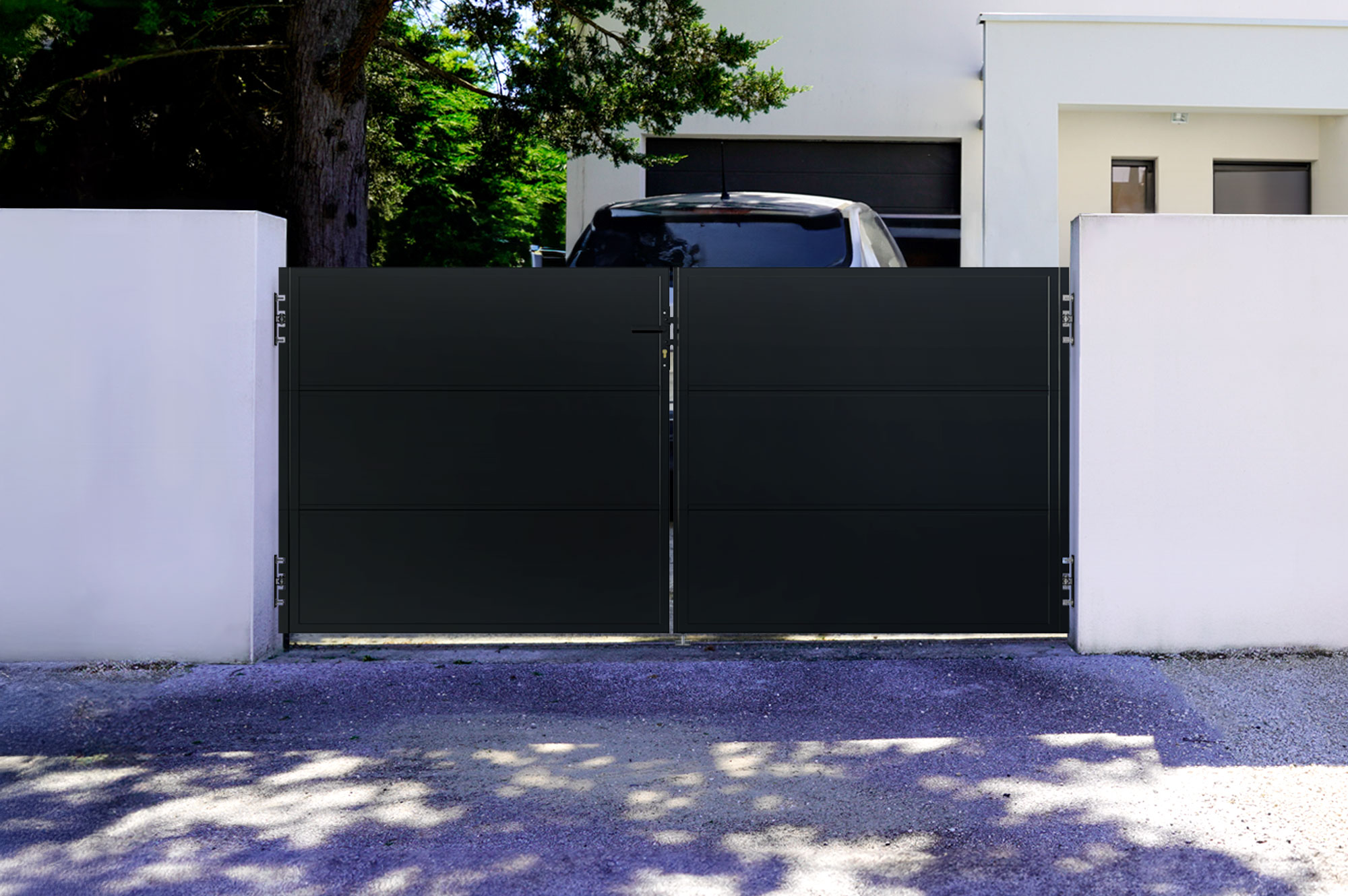 NALI dzelzs vārti 300x140 cm matēti melni 1