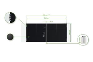 NALI jernport 350x160 cm mat sort 8