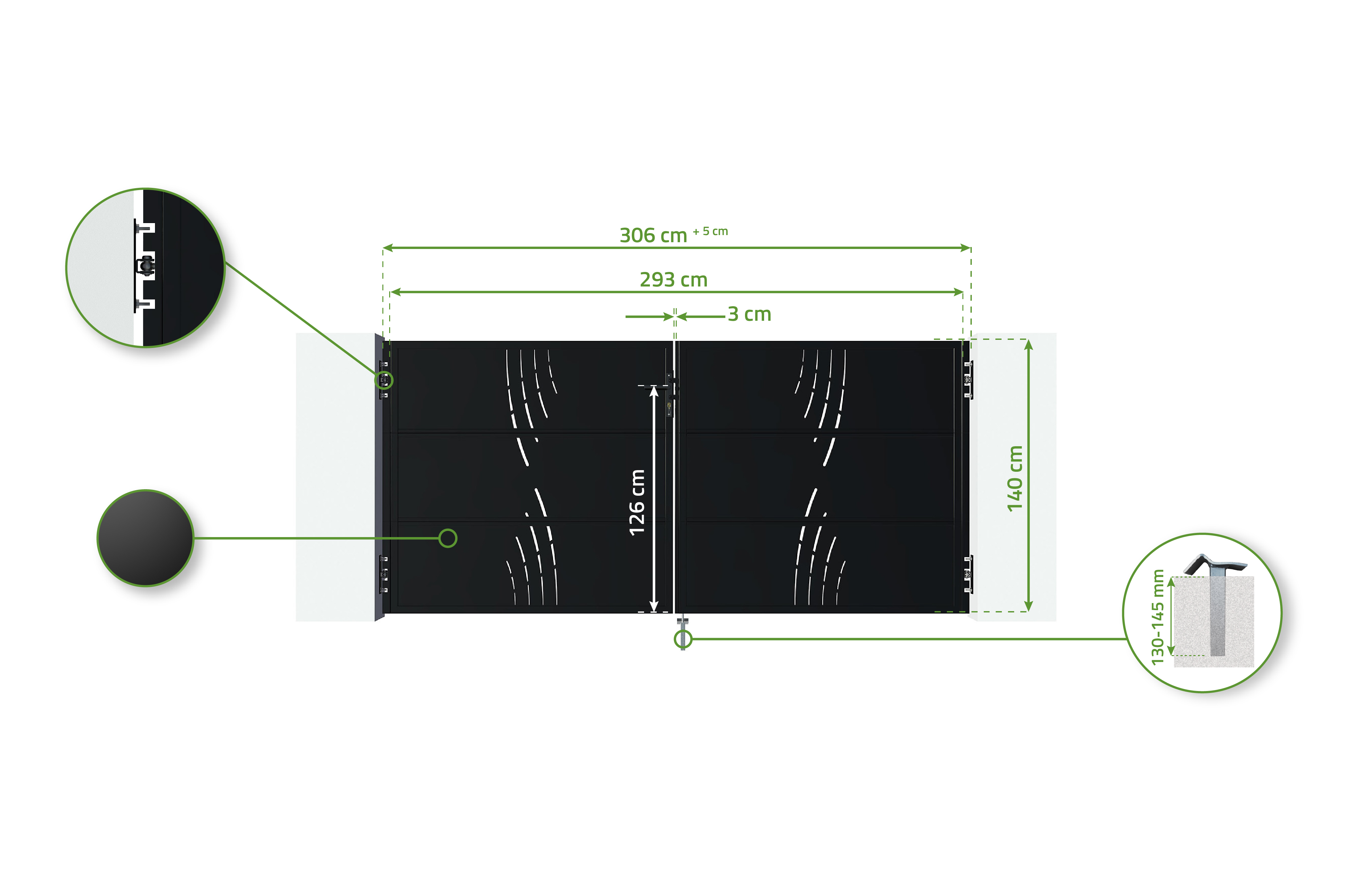 NALI VELETA iron gate 300x140 cm matt black 7