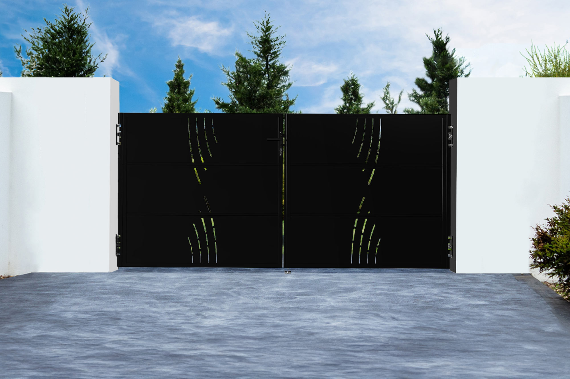 NALI VELETA iron gate 300x140 cm matt black 1