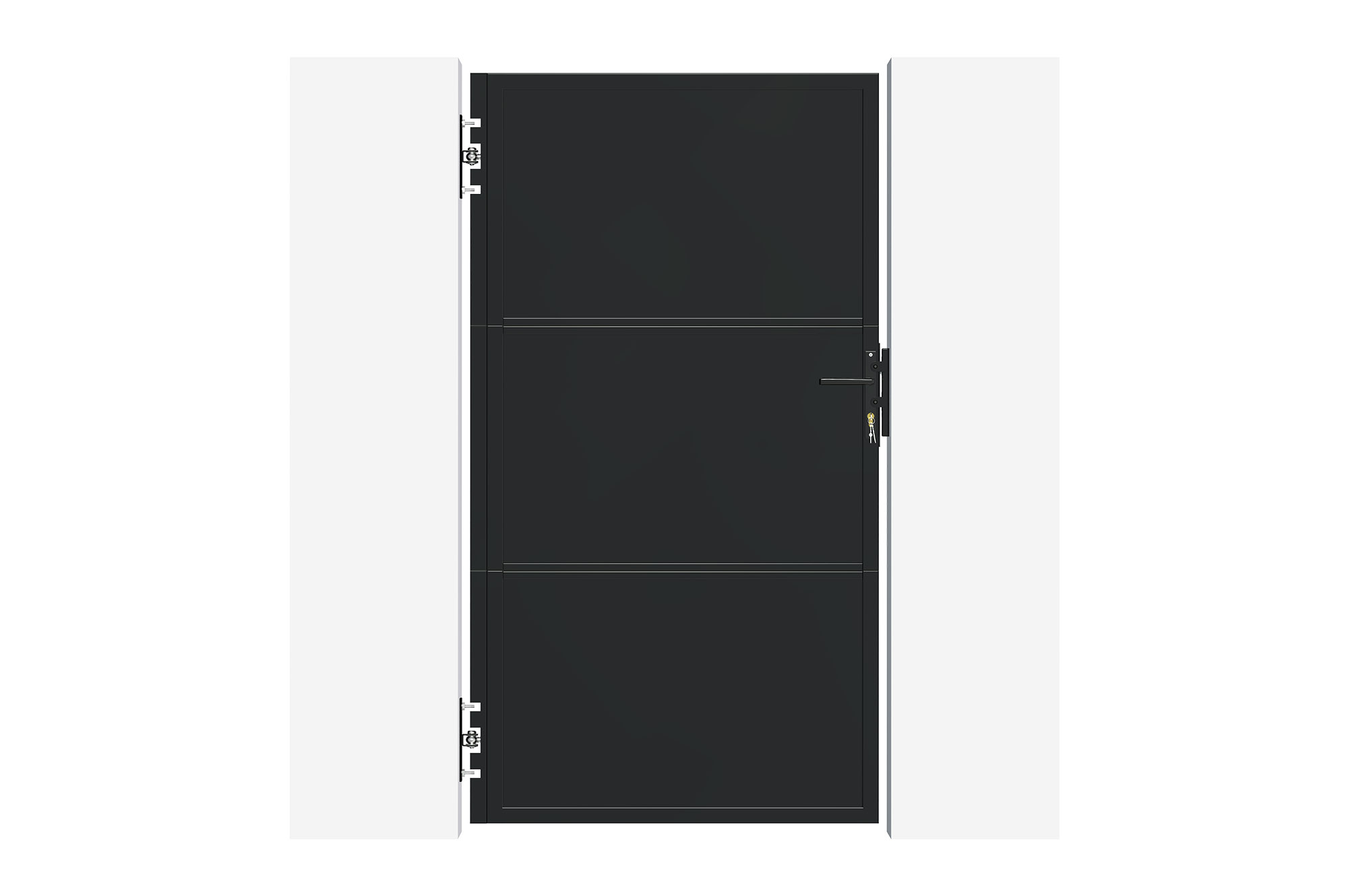 Mattschwarzes Stahltor 1 m NALI H. 180 cm 2