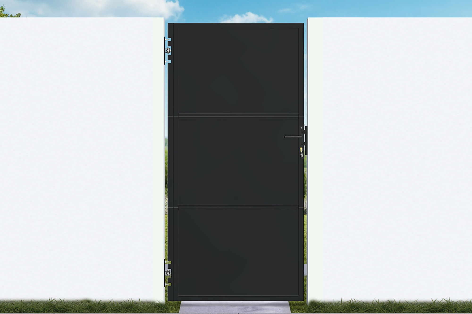 Oceľová brána NALI 1m matná čierna, výška 200 cm 1