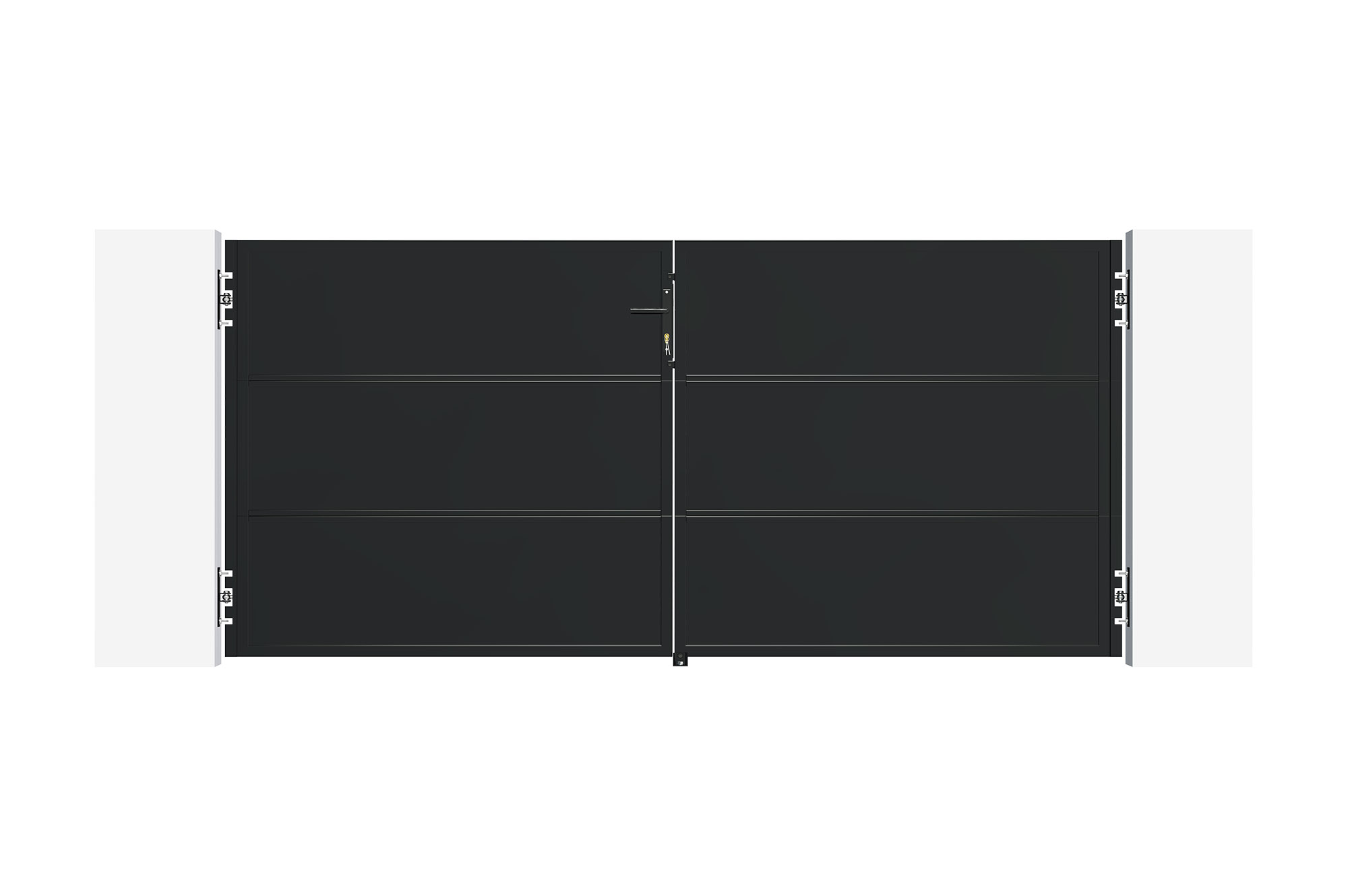 NALI 3 m matinės juodos spalvos plieniniai vartai, aukštis 140 cm 2