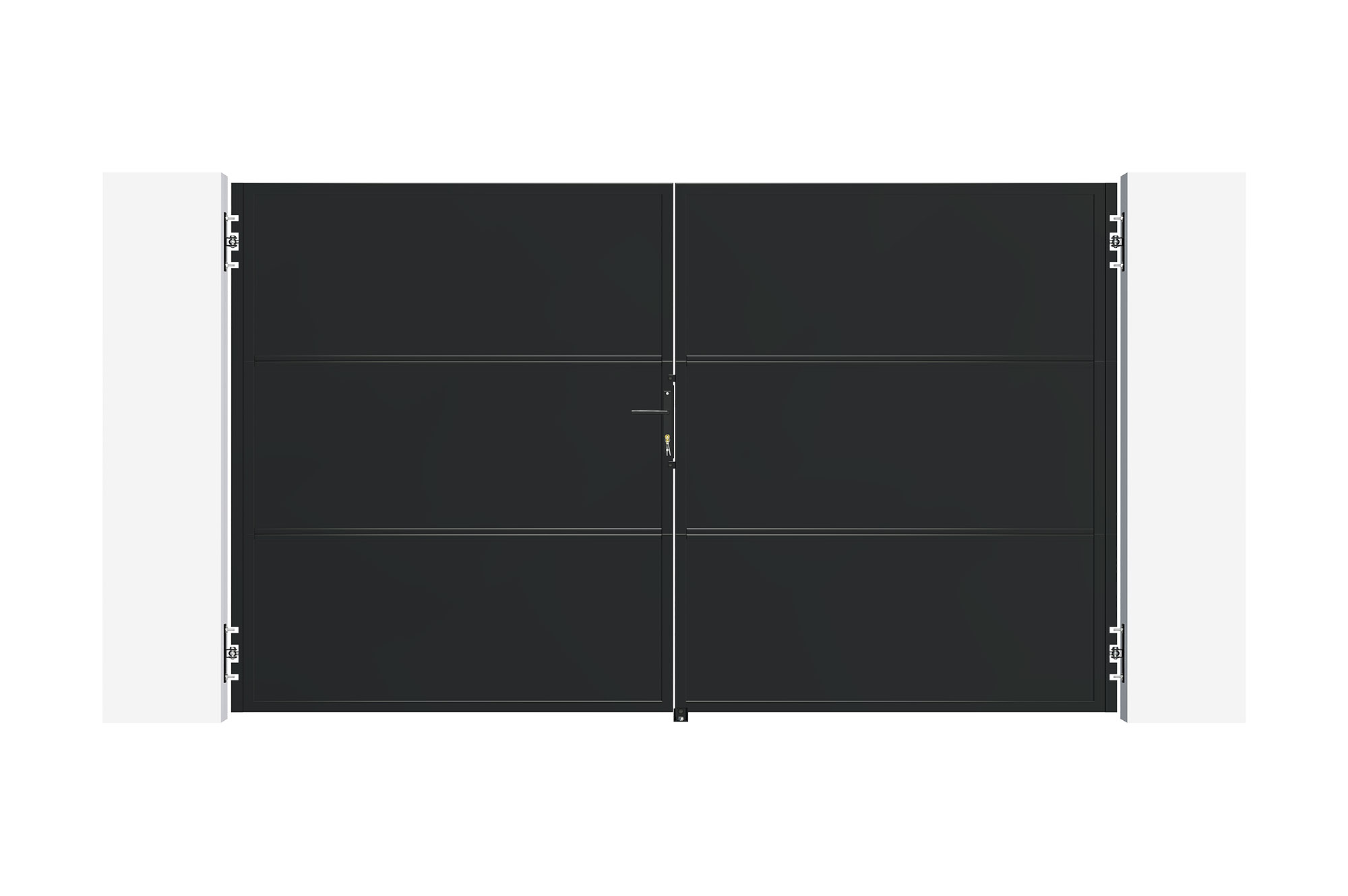 NALI 3 m matinės juodos spalvos plieniniai vartai, aukštis 180 cm 2