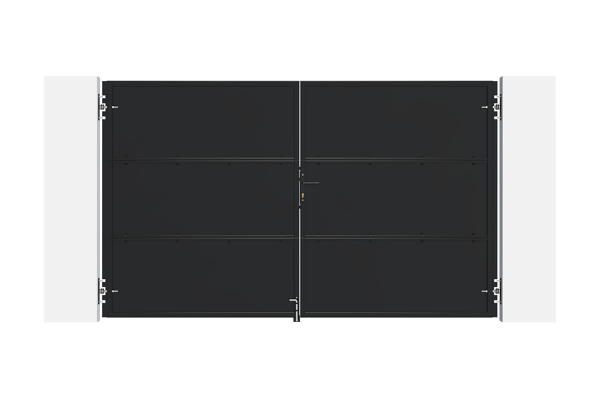 NALI 3 m matinės juodos spalvos plieniniai vartai, aukštis 180 cm 3