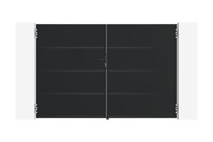 NALI 3m mattsvart stålgrind, 200cm hög 2