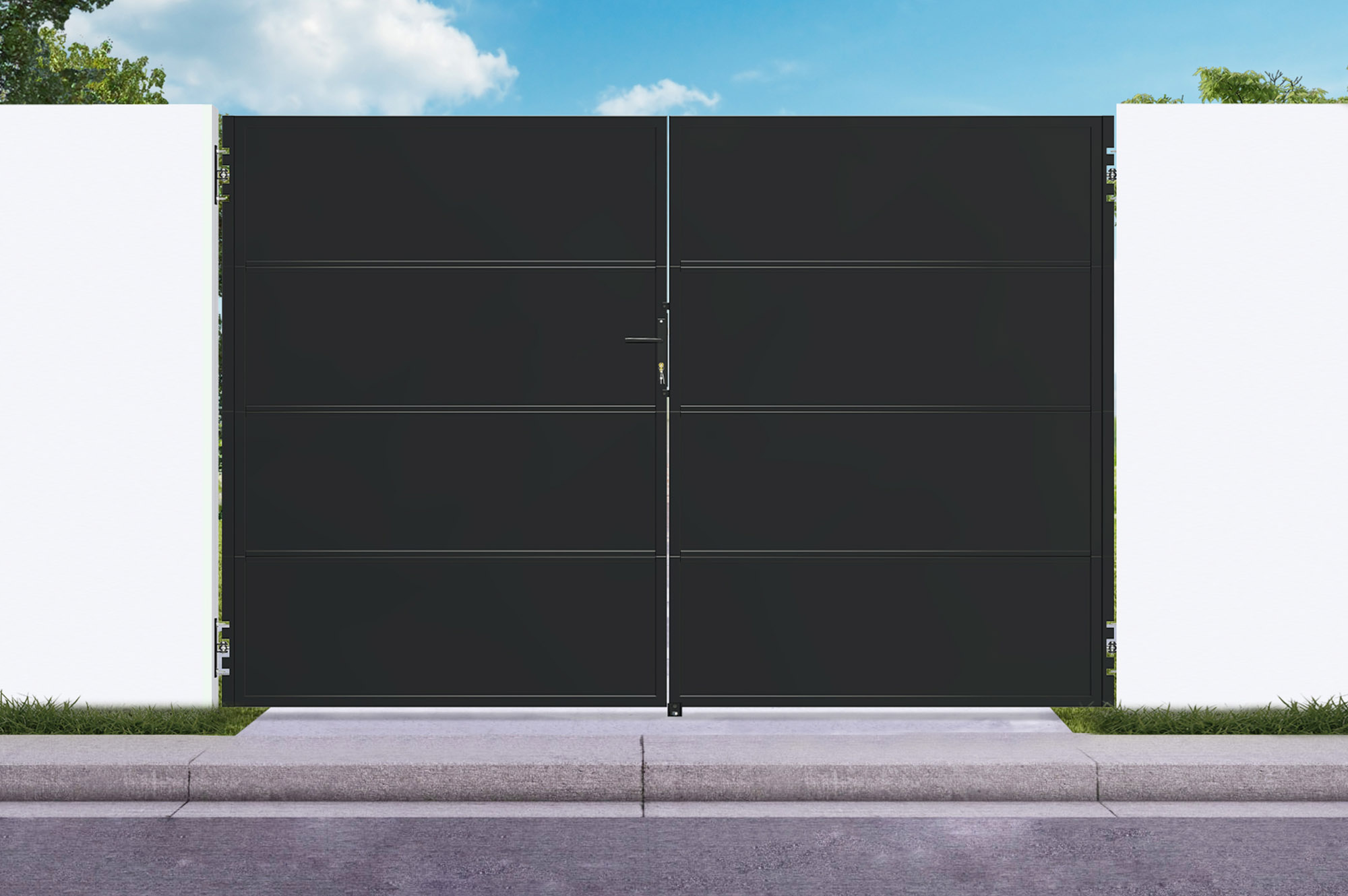 Brama stalowa NALI 3m matowa czarna wys. 200cm 1
