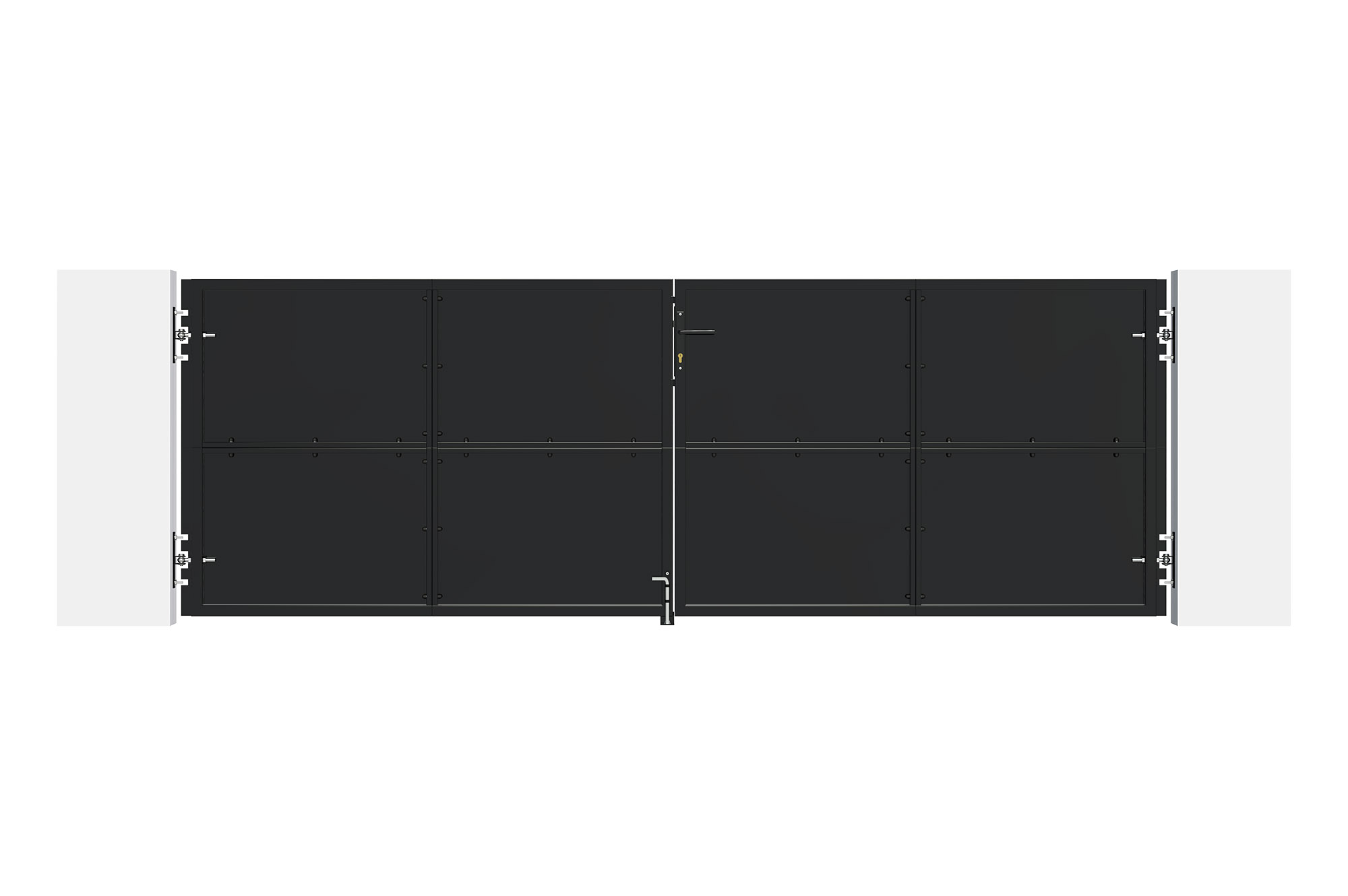 Mat črna jeklena vrata 3,5 m NALI V. 120 cm 3