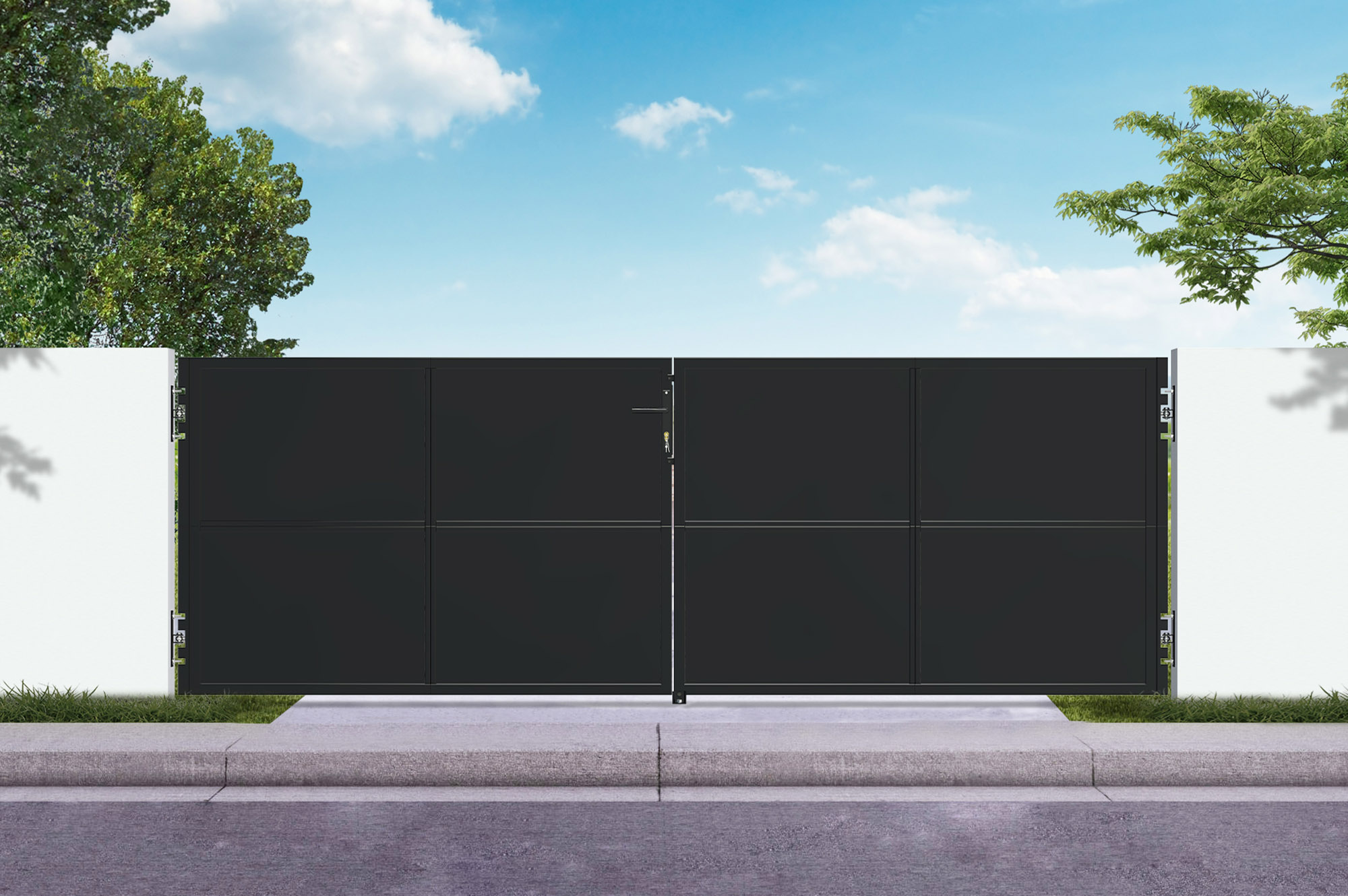 Mat črna jeklena vrata 3,5 m NALI V. 120 cm 1