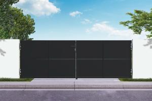 Matná černá ocelová brána 3,5 m NALI v. 120 cm main image