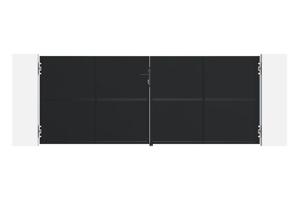 Portail battant acier 3,5m NALI H.140cm noir + Portillon H.140cm noir 2