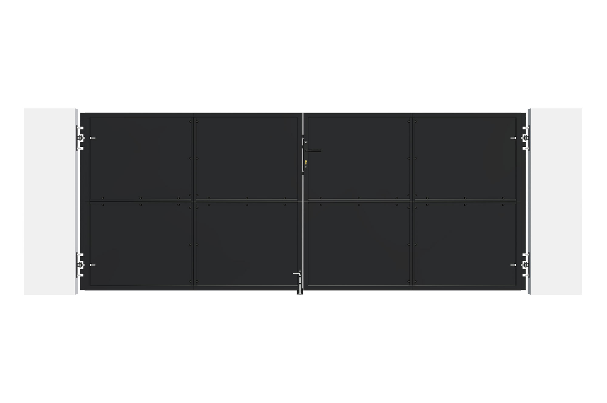 Brama stalowa NALI 3,5m matowa czarna wys. 140cm 3