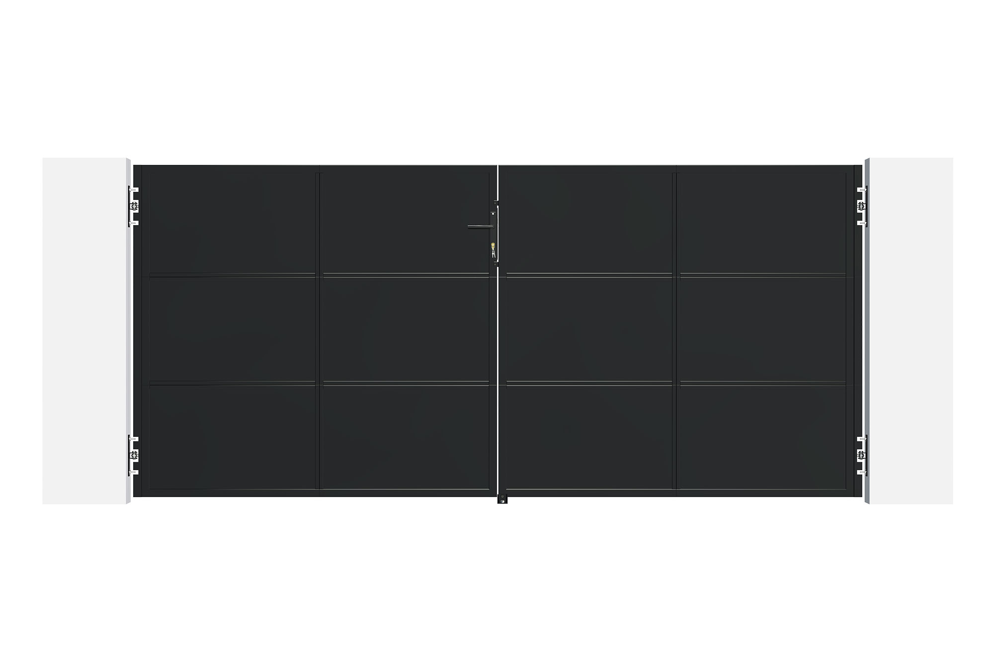 Portão de aço preto fosco NALI 3,5m H.160cm 2