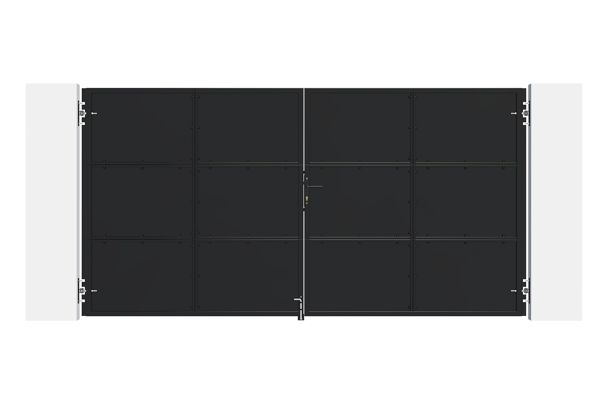 Portail acier noir mat 3,5m NALI H.180cm 3