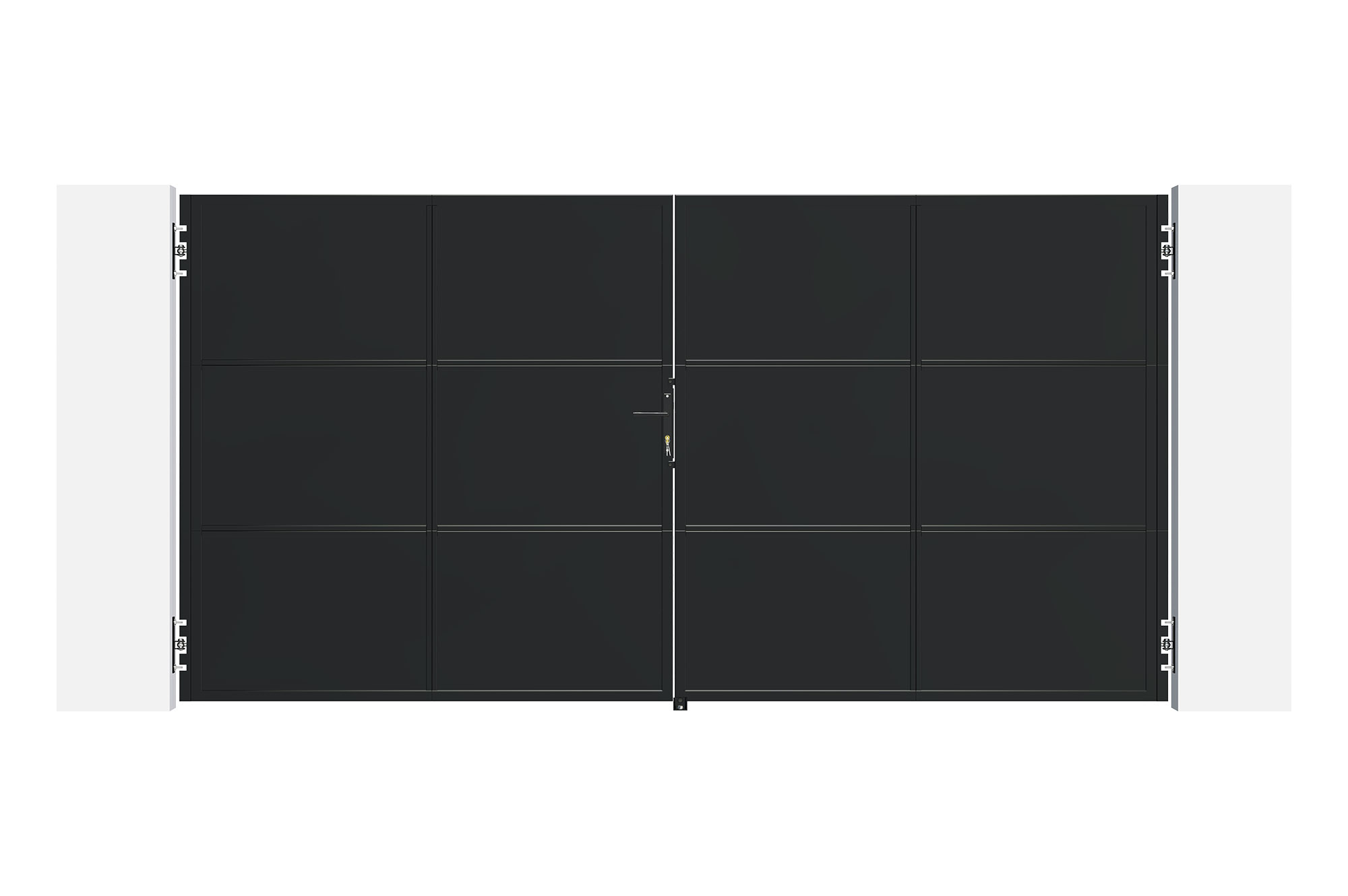 Portail acier noir mat 3,5m NALI H.180cm 2