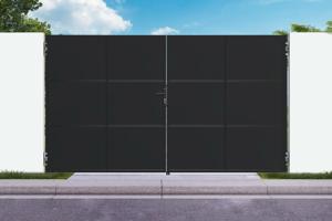 Portail acier noir mat 3,5m NALI H.200cm main image