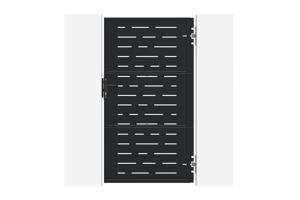 1m matte black steel gate NALI ARLBERG H.180cm 4