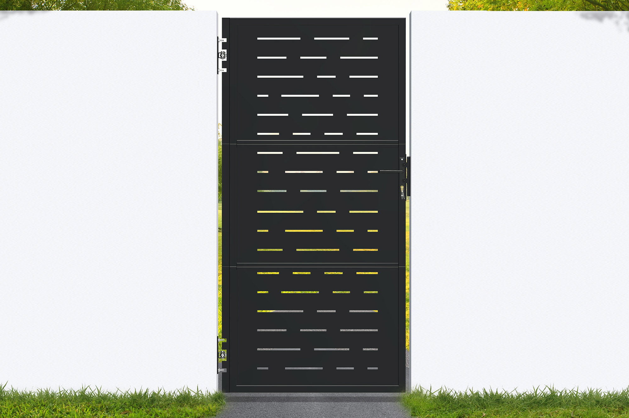 Matēti melni tērauda vārti 1m NALI ARLBERG A.200cm 1