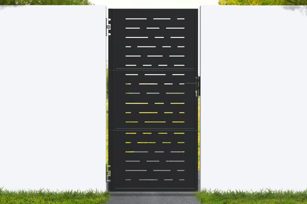 Matt black steel gate 1m NALI ARLBERG H.200cm main image