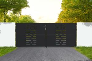 Portão de aço preto fosco NALI ARLBERG de 3 m, 120 cm de altura main image