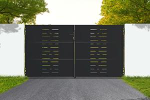 Matte black steel gate 3m NALI ARLBERG H.160cm main image
