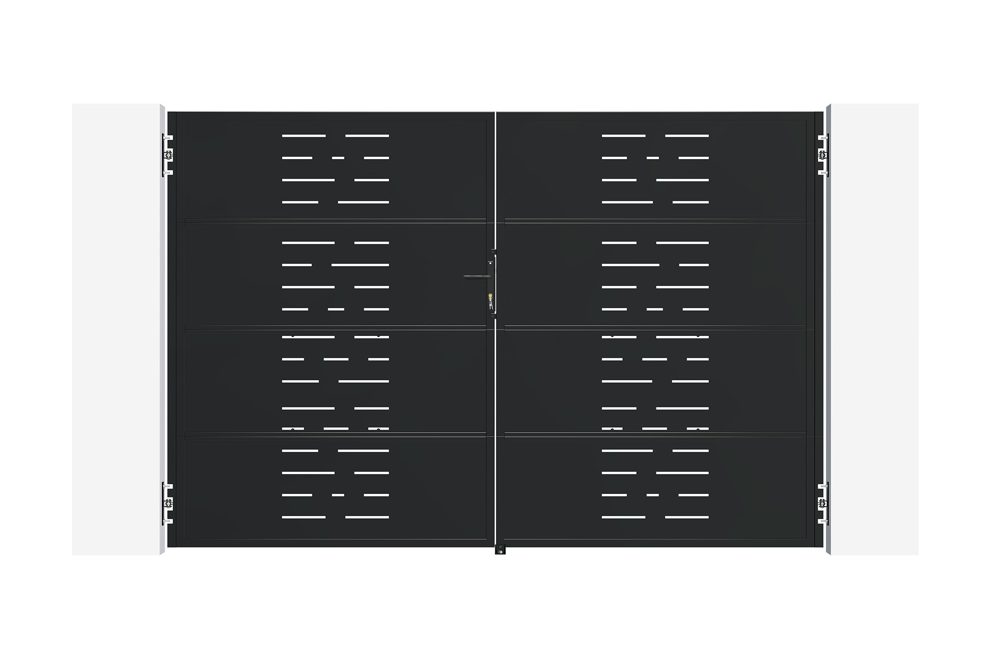 NALI ARLBERG 3m Steel Swing Gate, 200cm High, Matte Black 2