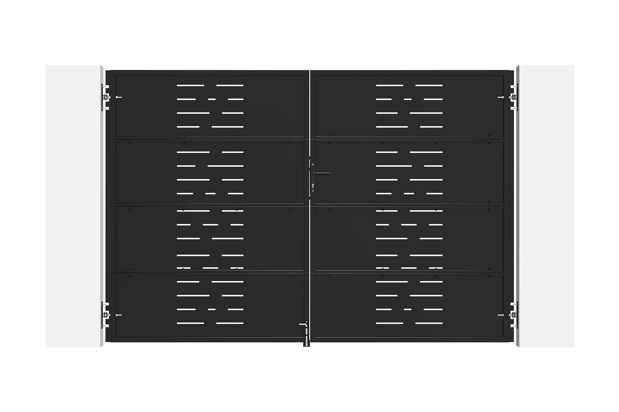 NALI ARLBERG 3m Steel Swing Gate, 200cm High, Matte Black 3