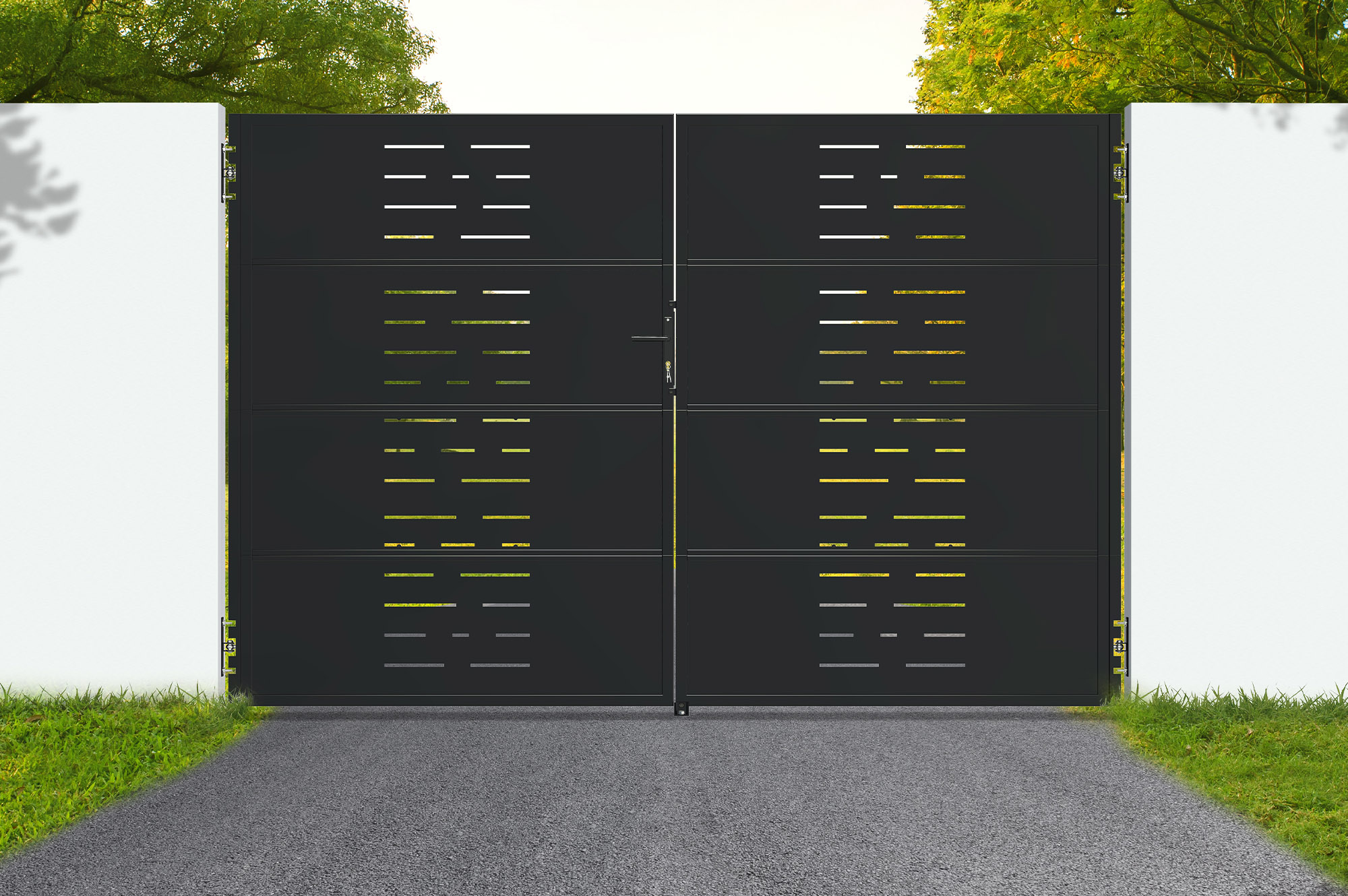 Mattschwarzes Stahltor 3m NALI ARLBERG H.200cm 1