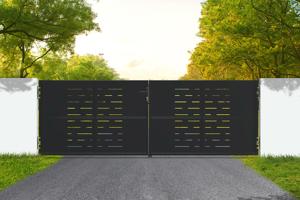 Matná černá ocelová brána 3,5 m NALI ARLBERG v. 120 cm main image