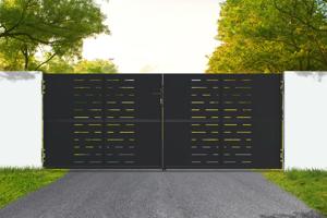 Matte black steel gate 3.5m NALI ARLBERG H.140cm main image