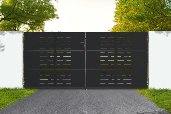 Matte black steel gate 3.5m NALI ARLBERG H.160cm main image