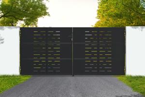 Matte black steel gate 3.5m NALI ARLBERG H.160cm main image