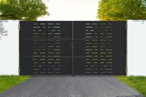 Portão de aço preto fosco 3,5m NALI ARLBERG H.180cm main image