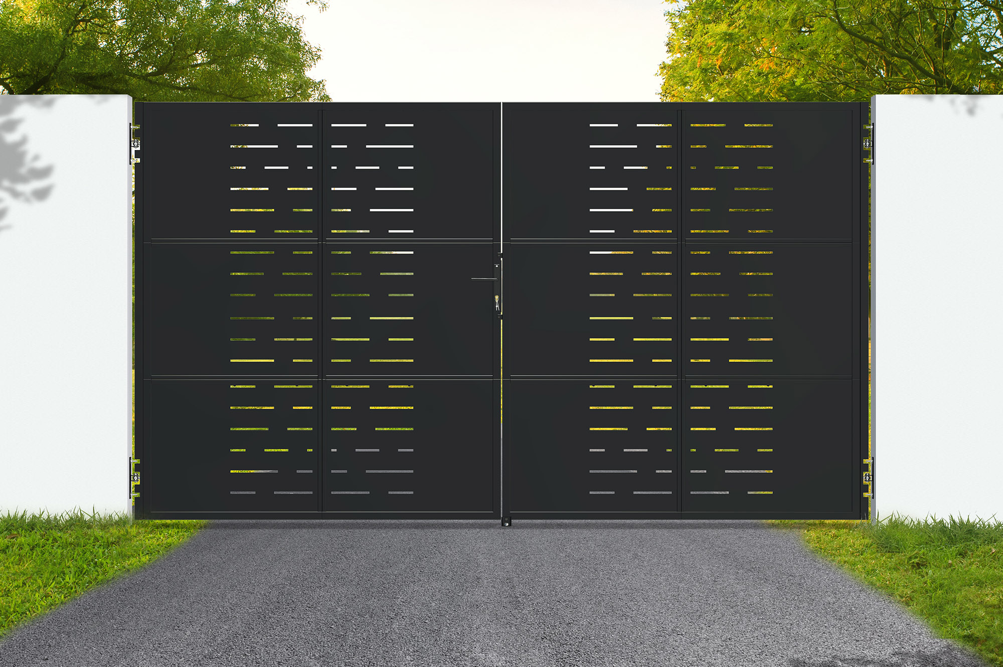 Matiniai juodi plieniniai vartai 3,5 m NALI ARLBERG A.200 cm 1