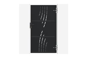 Portail coulissant acier 3m NALI VELETA H.180cm noir + Portillon H.180cm noir 13