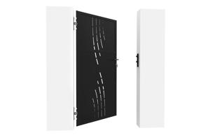 Portail coulissant acier 3m NALI VELETA H.180cm noir + Portillon H.180cm noir 12